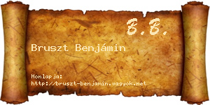 Bruszt Benjámin névjegykártya