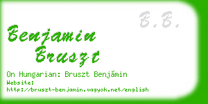 benjamin bruszt business card