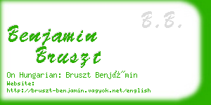 benjamin bruszt business card